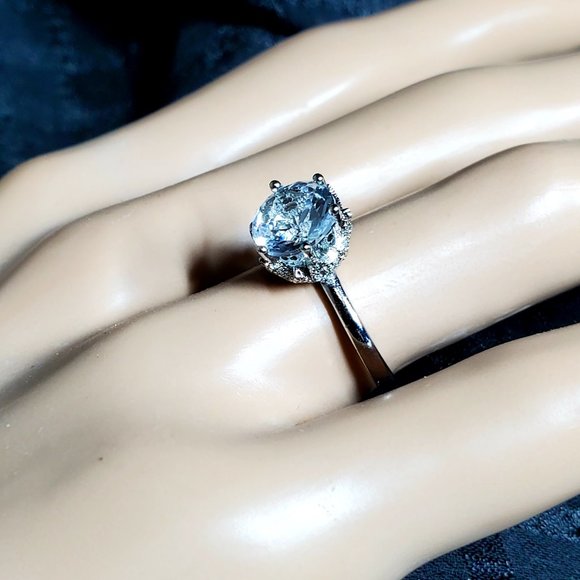 Kate 1ct White Topaz Ring 925 Sterling Silver - Picture 4 of 15